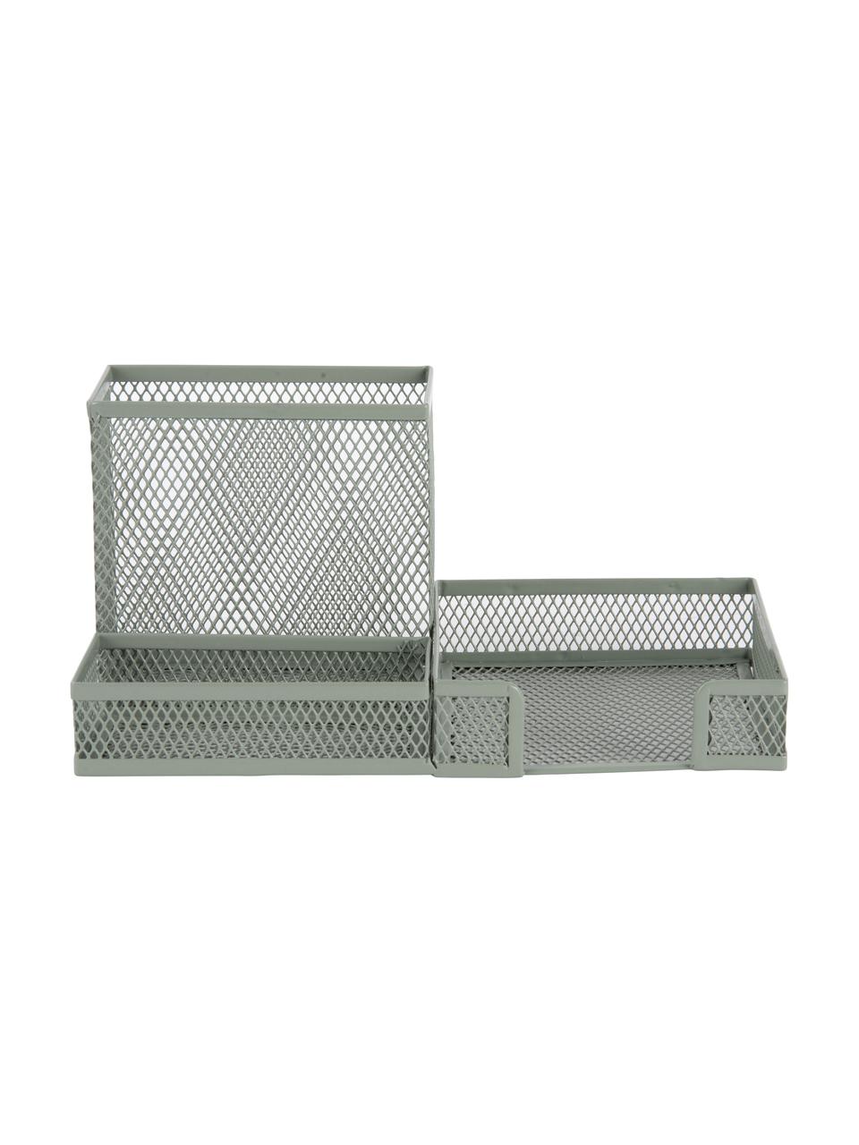 Organizer grigio verde da ufficio Essentials, Metallo rivestito, Grigio verde, Larg. 22 x Prof. 10 cm