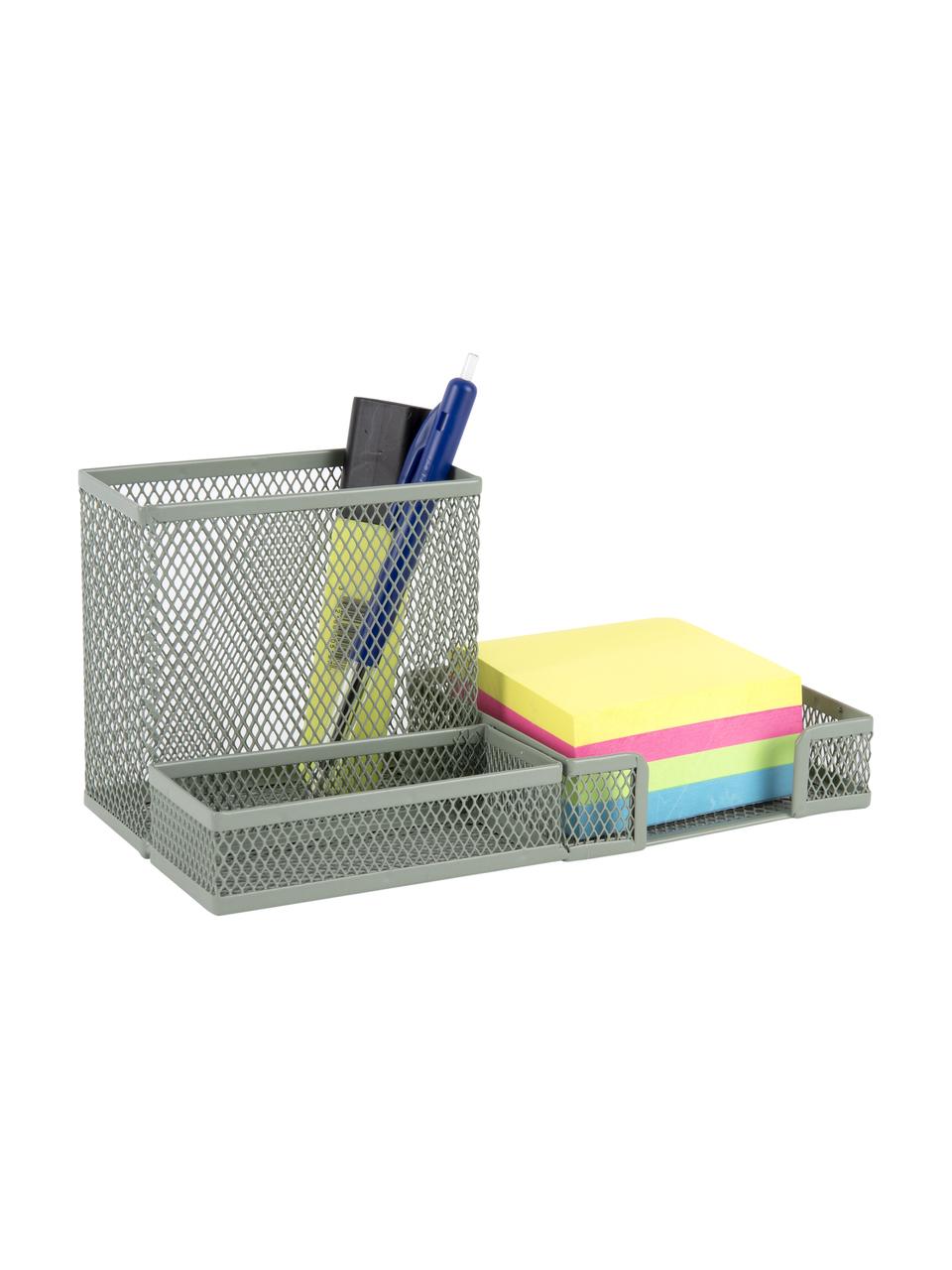 Bureau organizer Essentials in grijsgroen, Gecoat metaal, Grijsgroen, B 22 x D 10 cm
