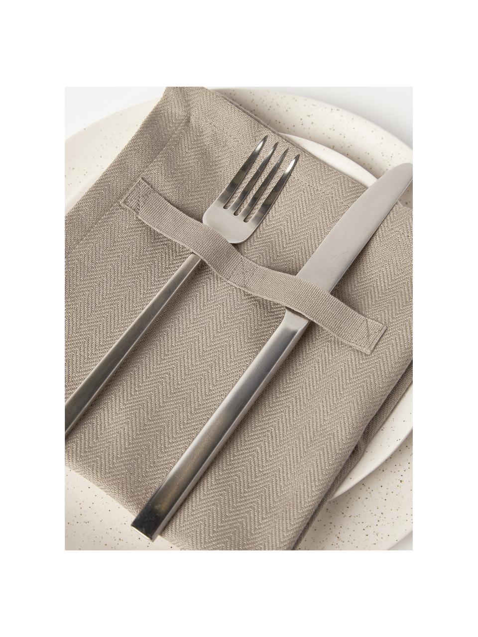 Stoffen servetten Dinner, 4 stuks, 100% katoen (Bio), GOTS-gecertificeerd, Greige, B 35 x L 40 cm