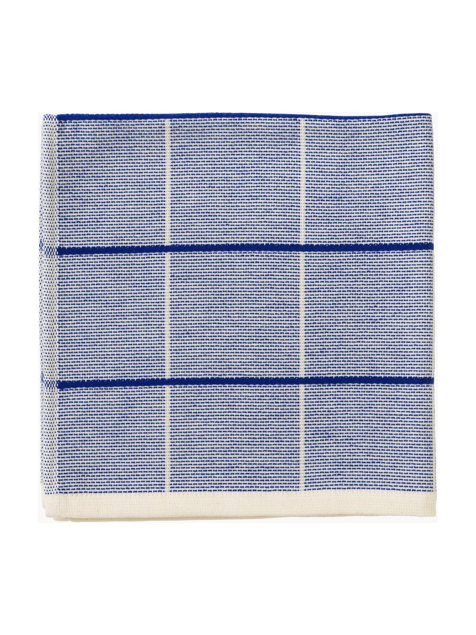 Strofinaccio in cotone a righe Herman 2 pz, 100% cotone, Bianco, blu scuro, azzurro, Larg. 50 x Lung. 50 cm