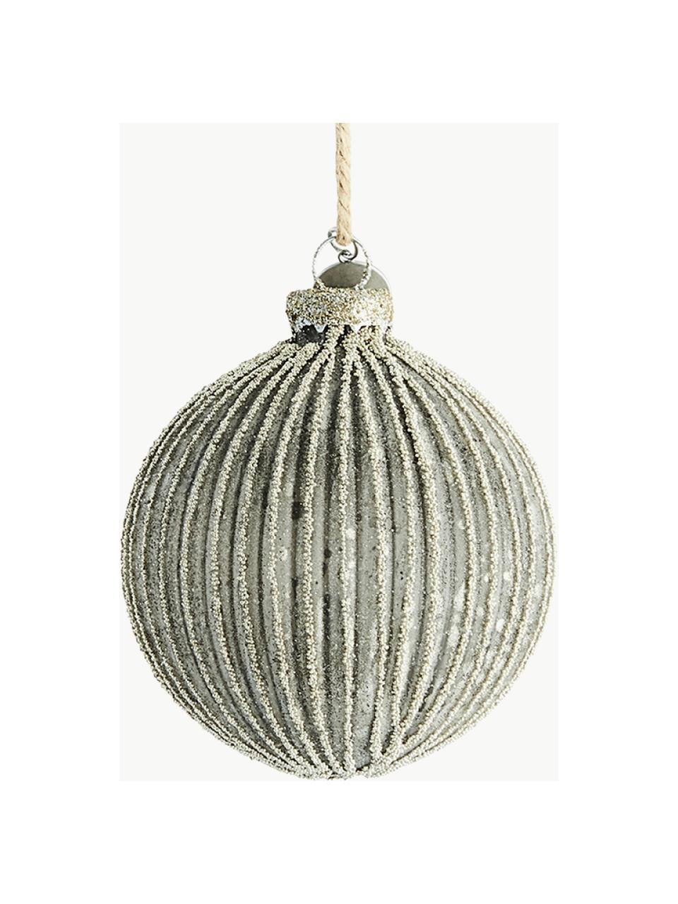 Palline di Natale Norille 6 pz, varie misure, Vetro, Grigio chiaro, Diametro 10 cm