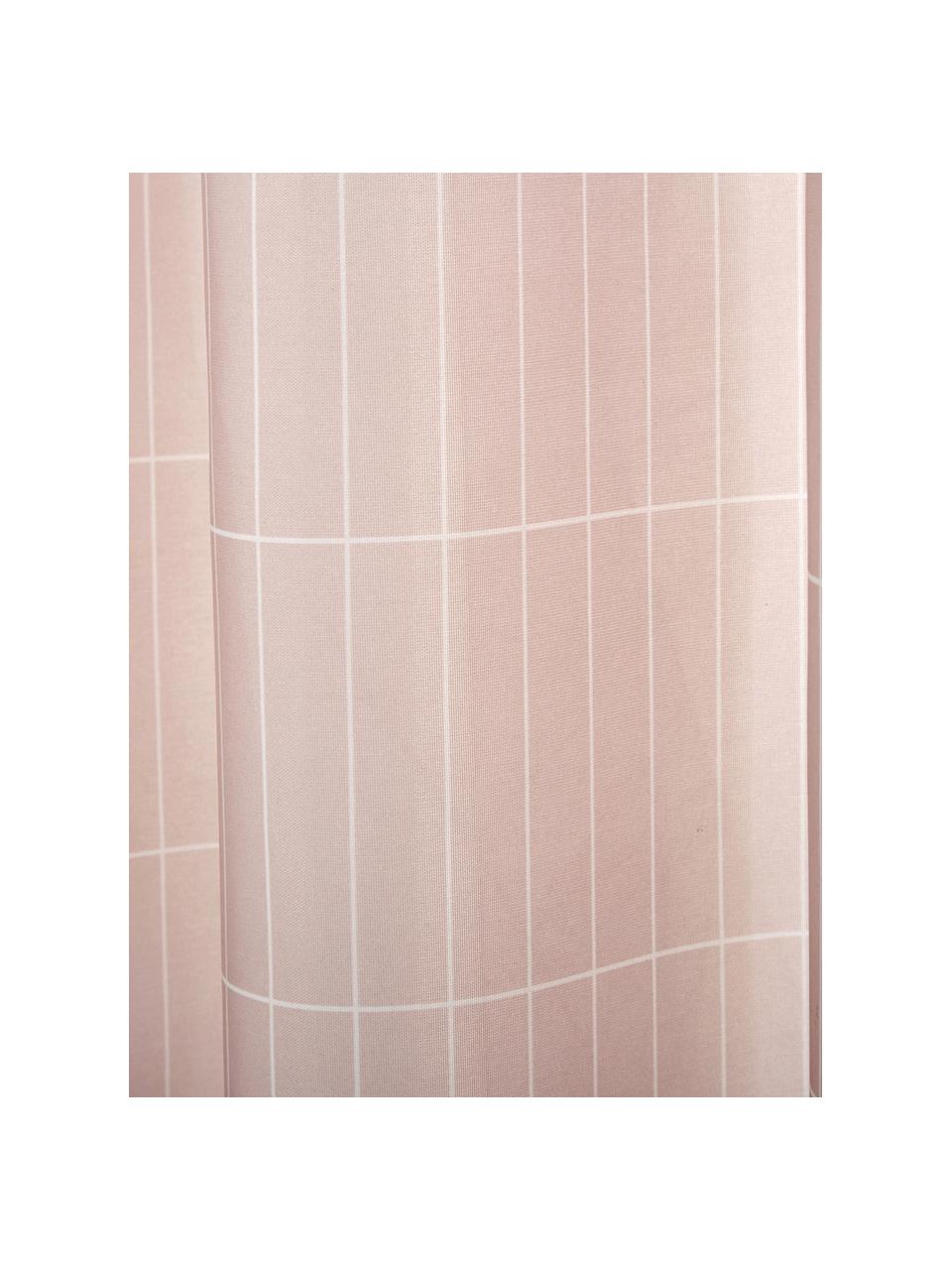 Rideau de douche rose à carreaux Tiles, Rose