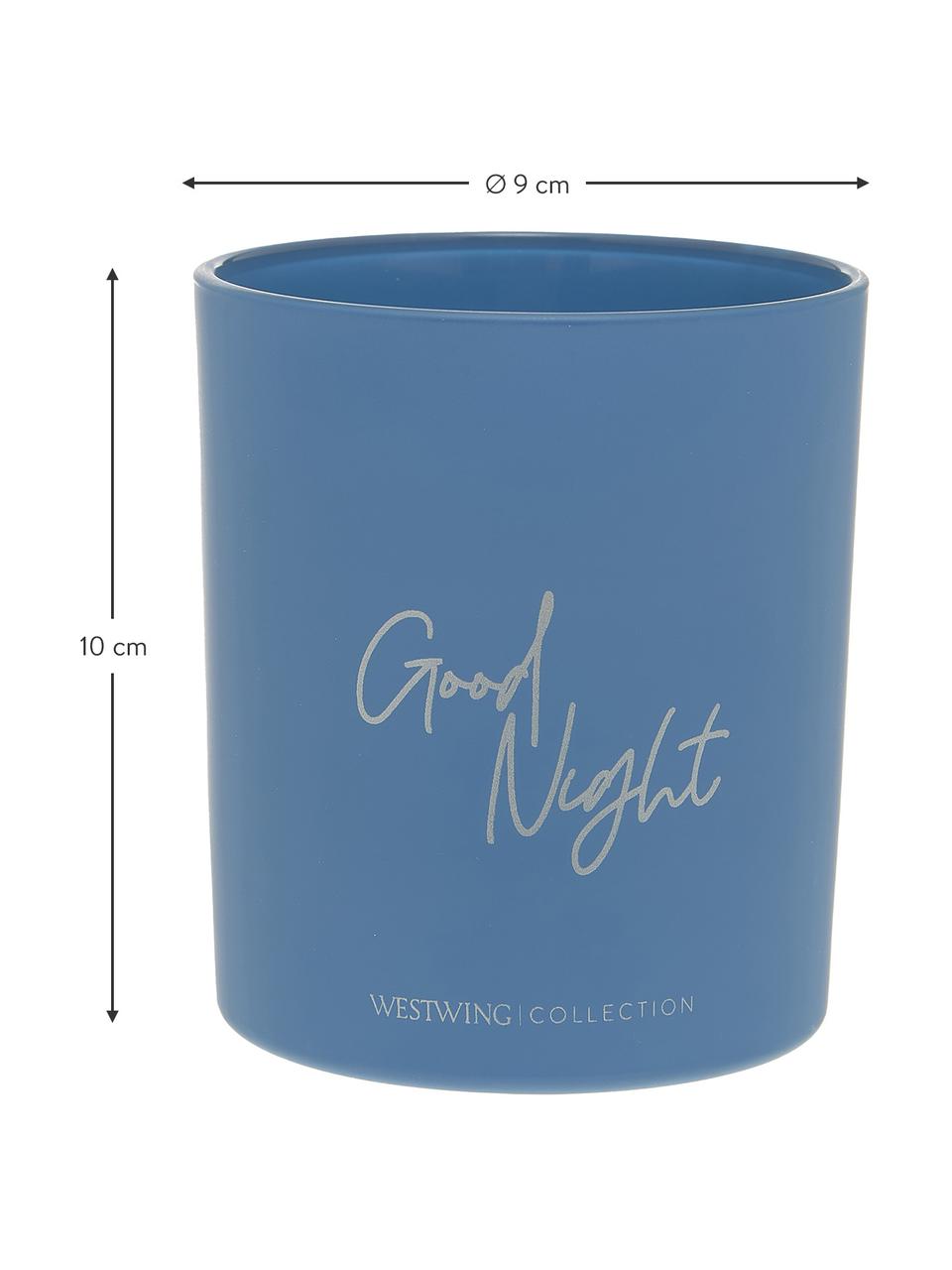 Vela perfumada Good Night: Airy Lavender, Recipiente: vidrio, Azul, Ø 9 x Al 10 cm