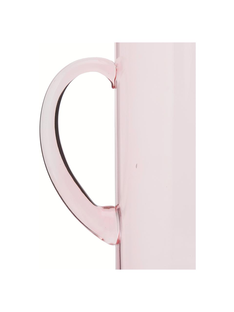 Brocca rosa con bordo dorato Chloe, 1.6 L, Vetro, Pesca, Alt. 25 cm, 1.6 L