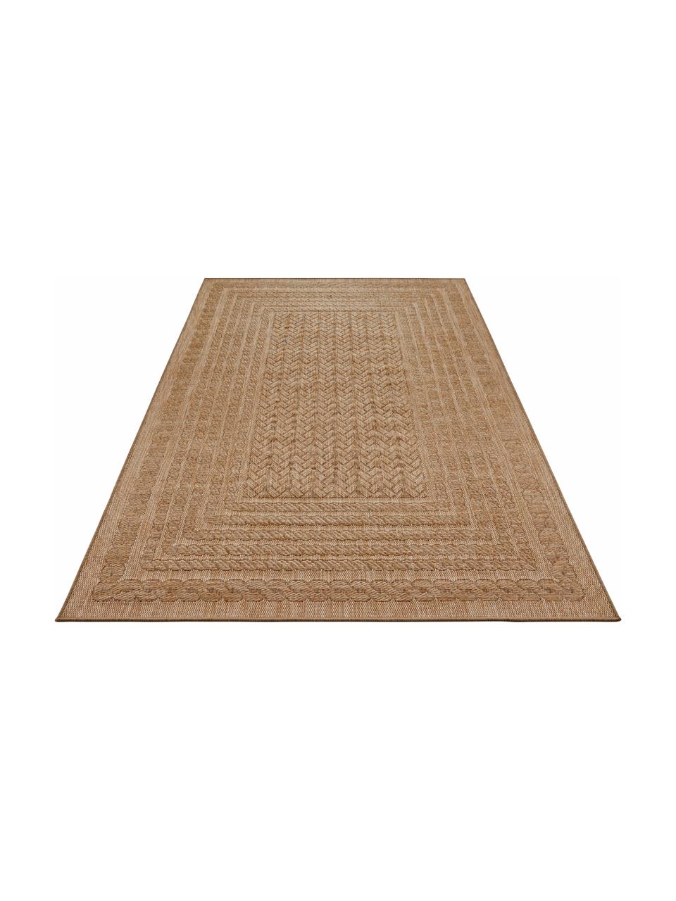 In- & outdoor vloerkleed Limonero in jute look, 100% polypropyleen, Bruin, B 200 x L 290 cm (maat L)