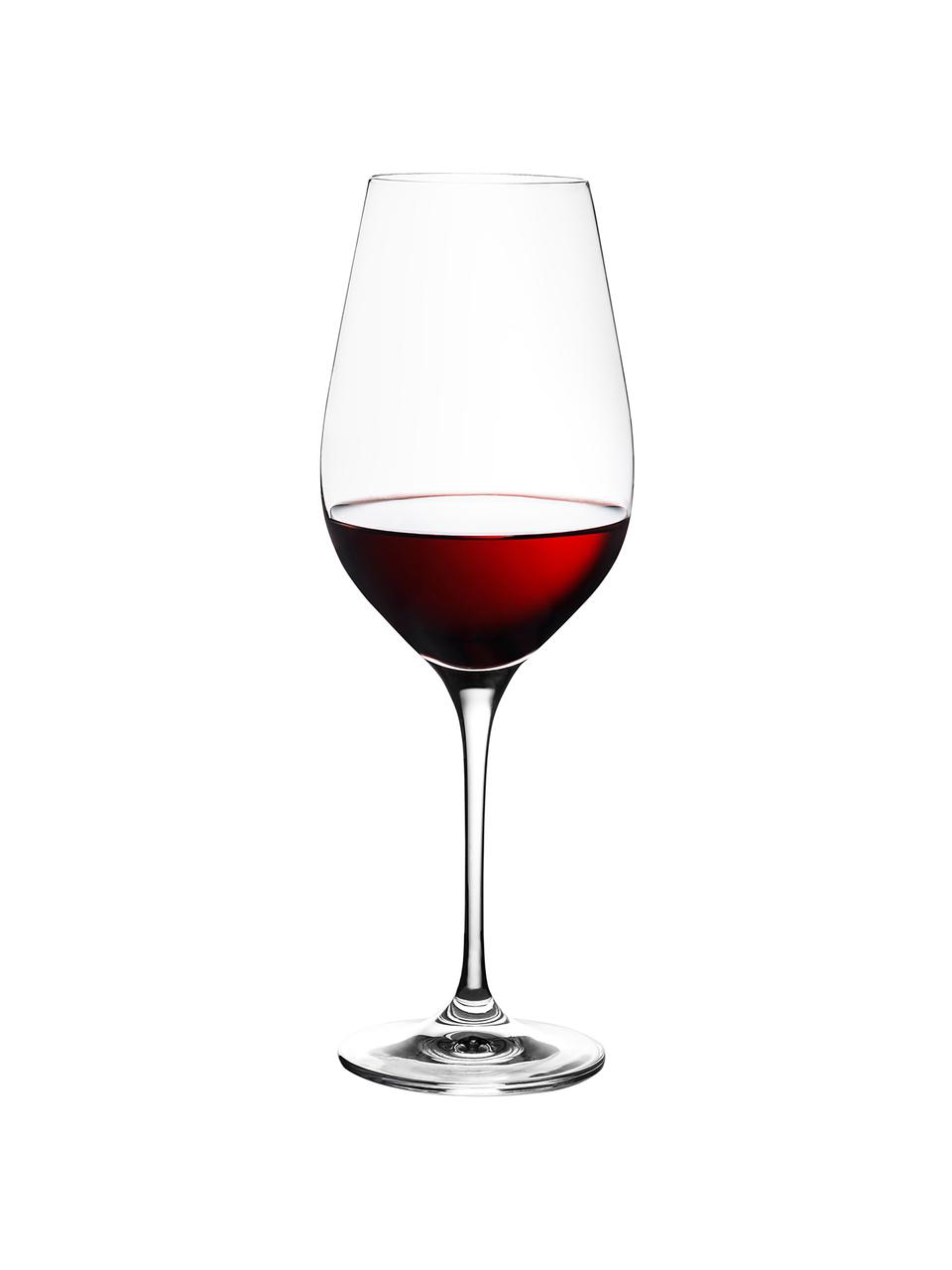 Poháre na červené víno z hladkého krištáľového skla Harmony, 6 ks, Priehľadná