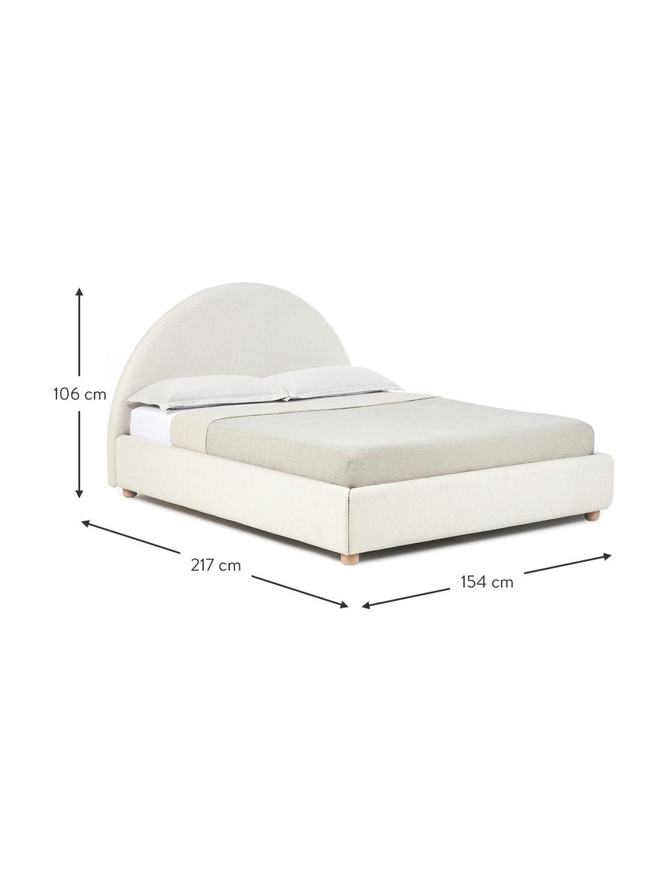 Lit coffre matelassé Ebba, Tissu beige, larg. 160 x long. 200 cm