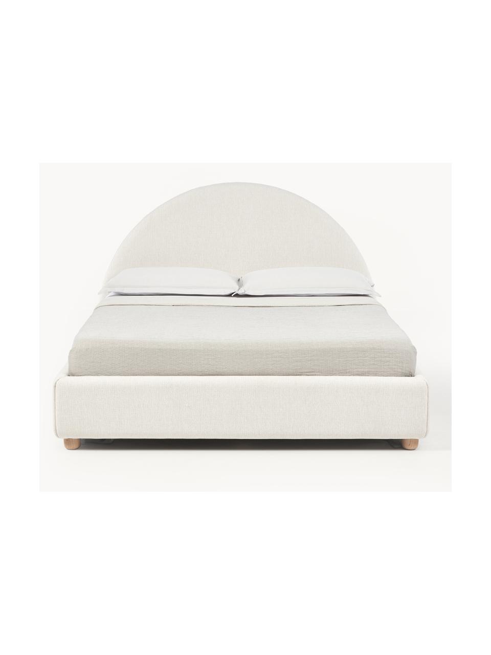 Gestoffeerd bed Ebba met opbergruimte, Bekleding: 100% polypropyleen Met 23, Frame: massief grenenhout en pla, Poten: massief grenenhout Dit pr, Geweven stof lichtbeige, B 160 x L 200 cm