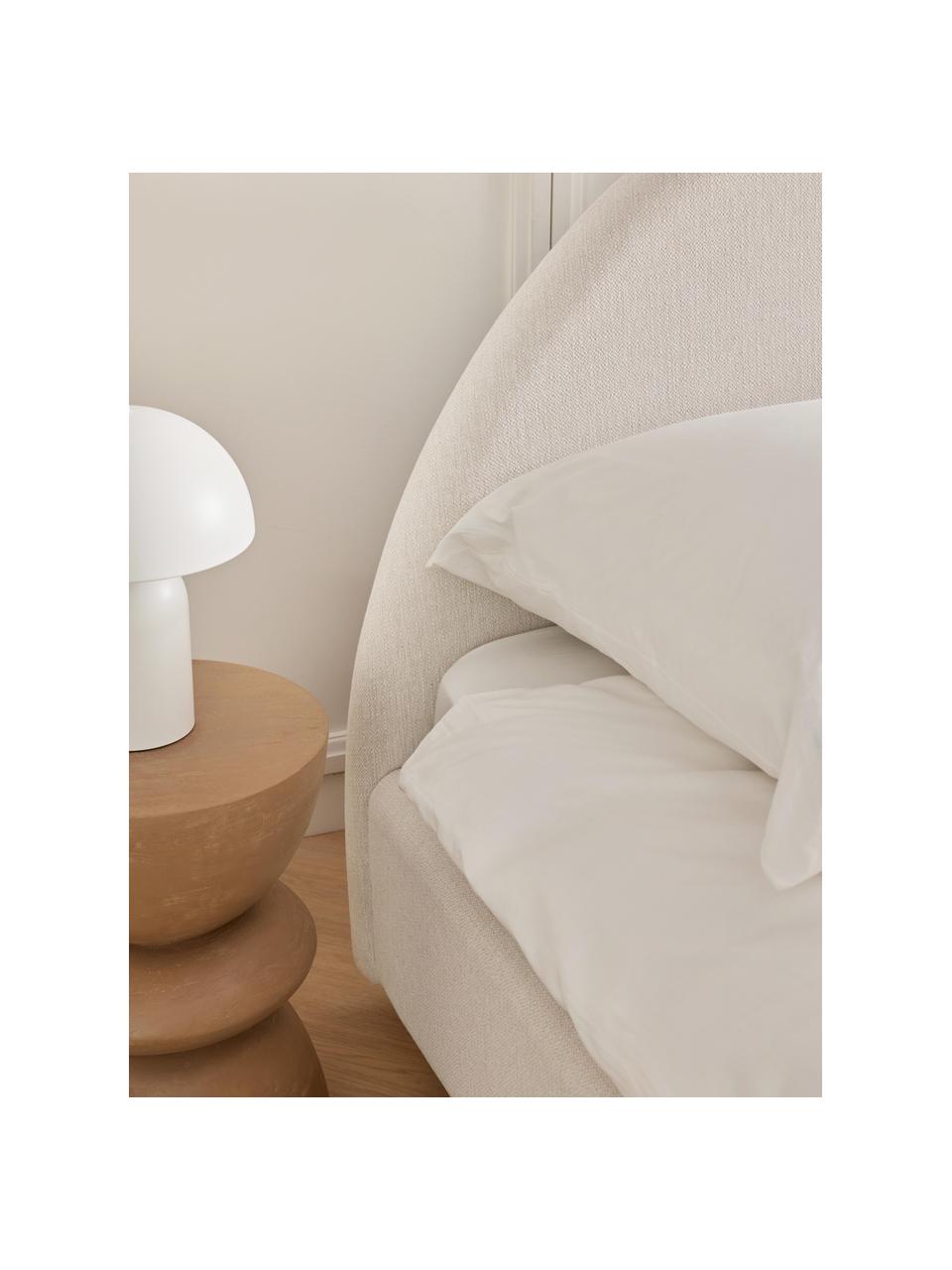 Gestoffeerd bed Ebba met opbergruimte, Bekleding: 100% polyester Met 30.000, Poten: massief gelakt berkenhout, Geweven stof lichtbeige, B 160 x L 200 cm