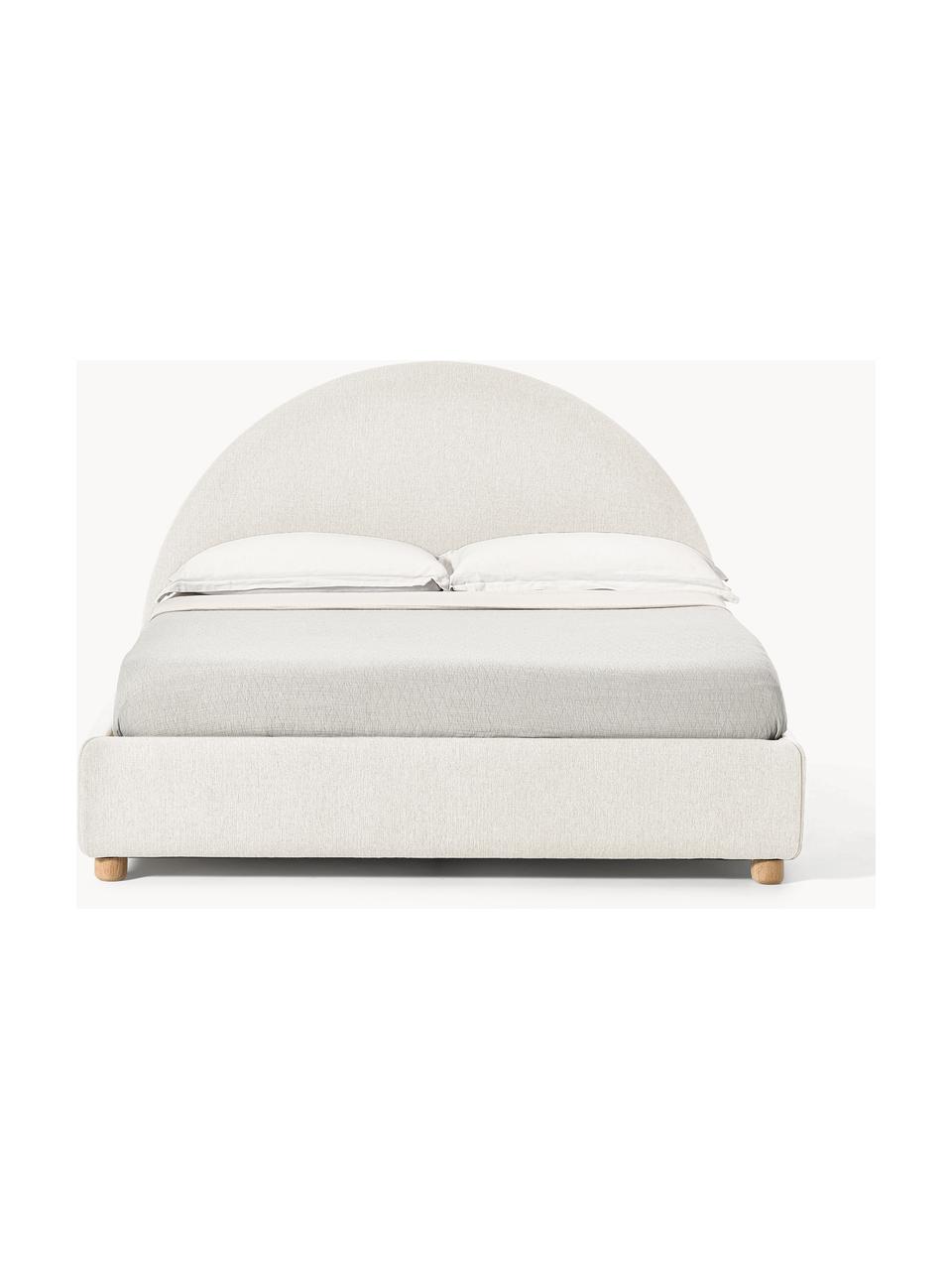 Gestoffeerd bed Ebba met opbergruimte, Bekleding: 100% polypropyleen Met 23, Frame: massief grenenhout en pla, Poten: massief grenenhout Dit pr, Geweven stof lichtbeige, B 160 x L 200 cm