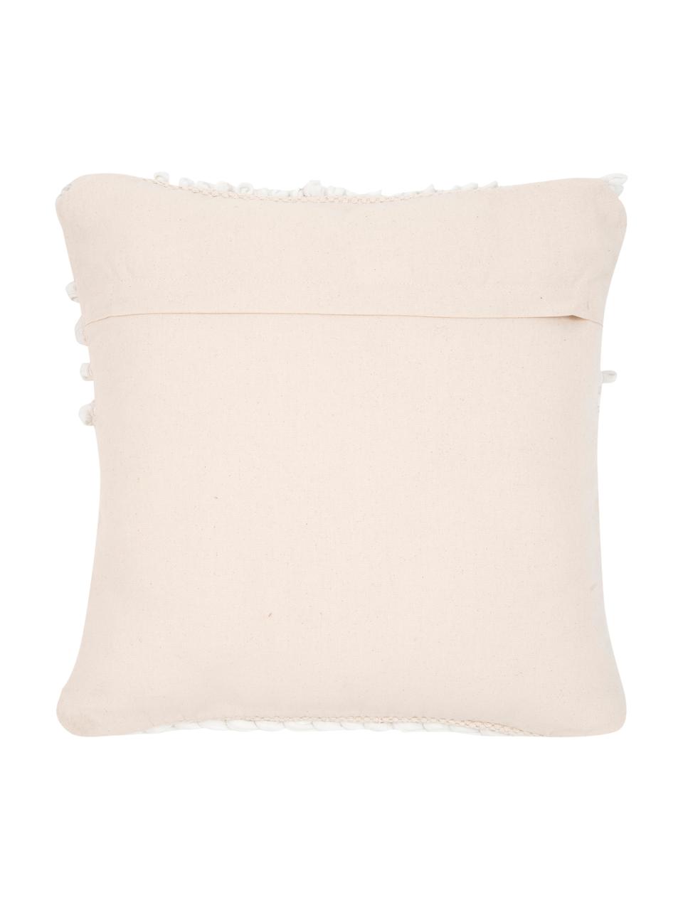Poszewka na poduszkę Anoki, 80% bawełna, 20% poliester, Odcienie kremowego, S 45 x D 45 cm