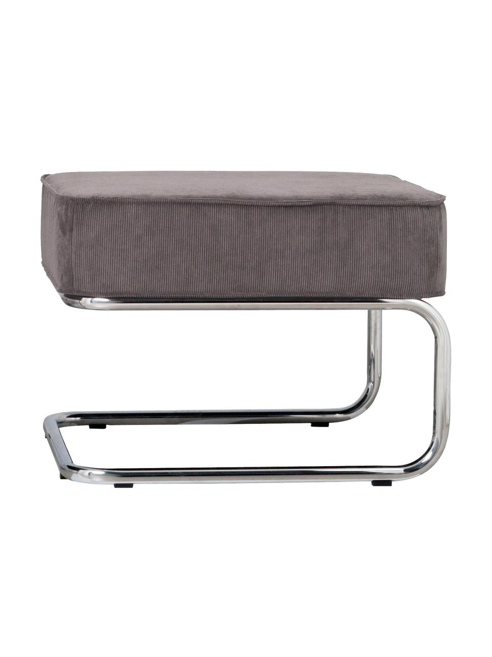 Hocker Ridge, Bezug: 88 % Nylon, 12 % Polyeste, Gestell: Metall, Grau, B 59 x T 59 cm