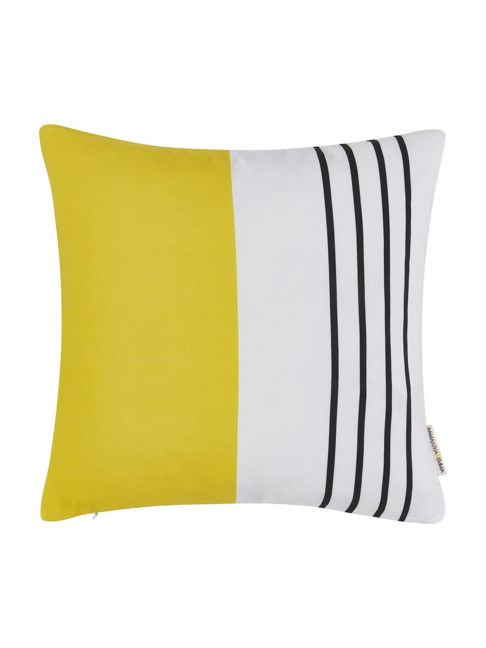 Funda de cojín Magdalena, 100% poliéster, Blanco, amarillo, negro, An 40 x L 40 cm