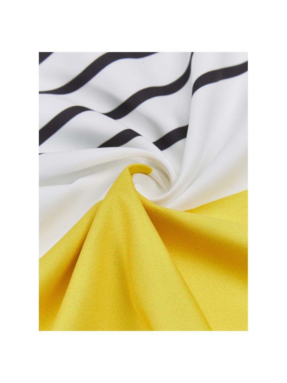 Housse de coussin 40x40 rayures Magdalena, Blanc, jaune, noir