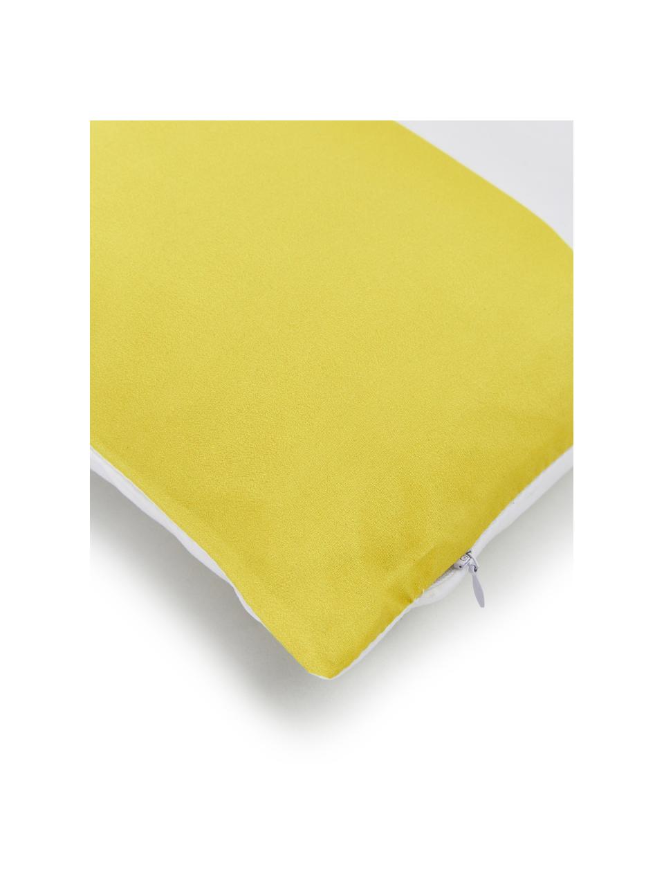 Housse de coussin 40x40 rayures Magdalena, Blanc, jaune, noir