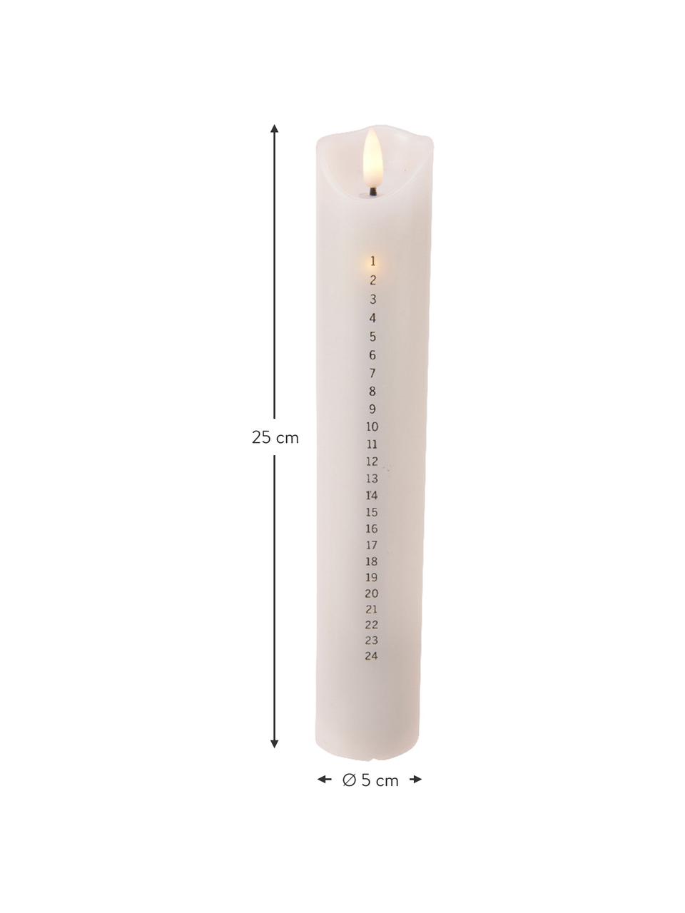 Świeca adwentowa LED z funkcją timera zasilana na baterie Nina, Wosk, Biały, czarny, Ø 5 x W 25 cm