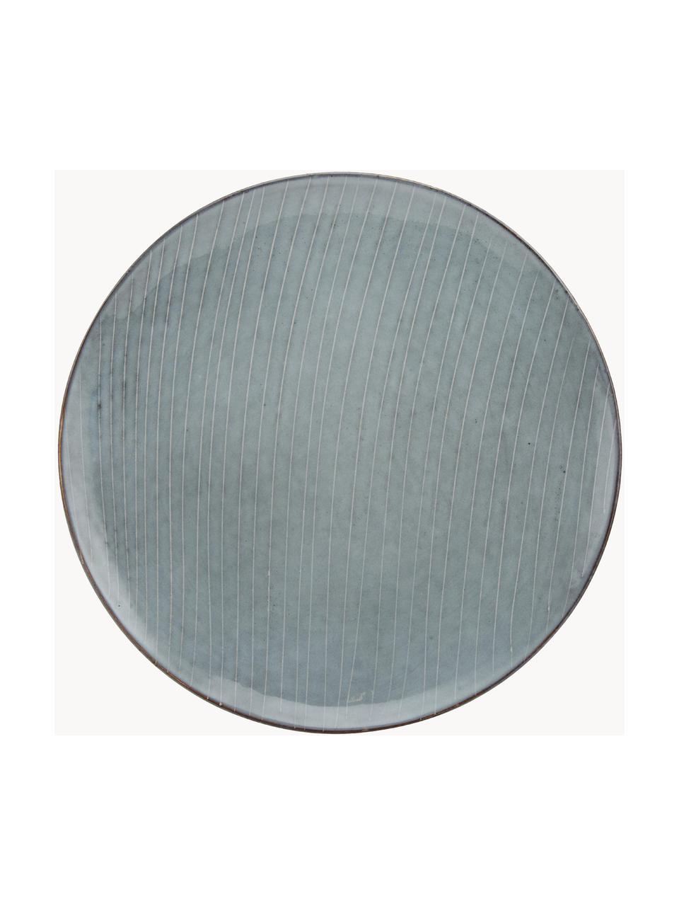 Piatto piano fatto a mano Nordic Sea 4 pz, Gres, Grigio-blu, Ø 26 cm
