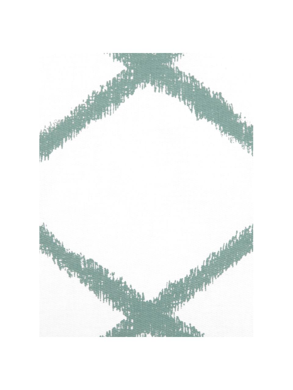 Kussenhoes Laila met ruitjesmotief, 100% katoen, Wit, saliegroen, B 45 x L 45 cm