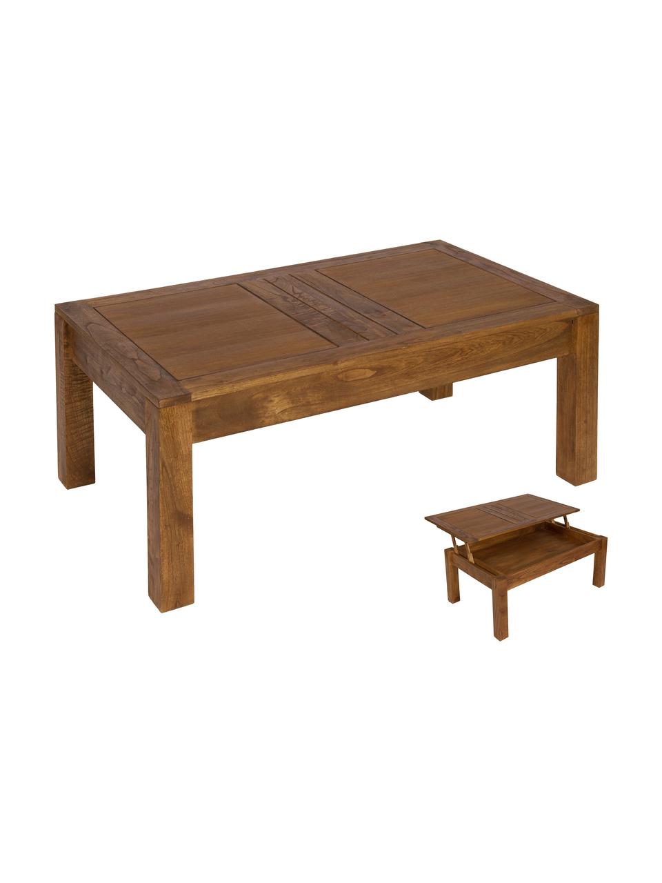 Dřevěný konferenční stolek s úložným prostorem Ohio, Hnědá
