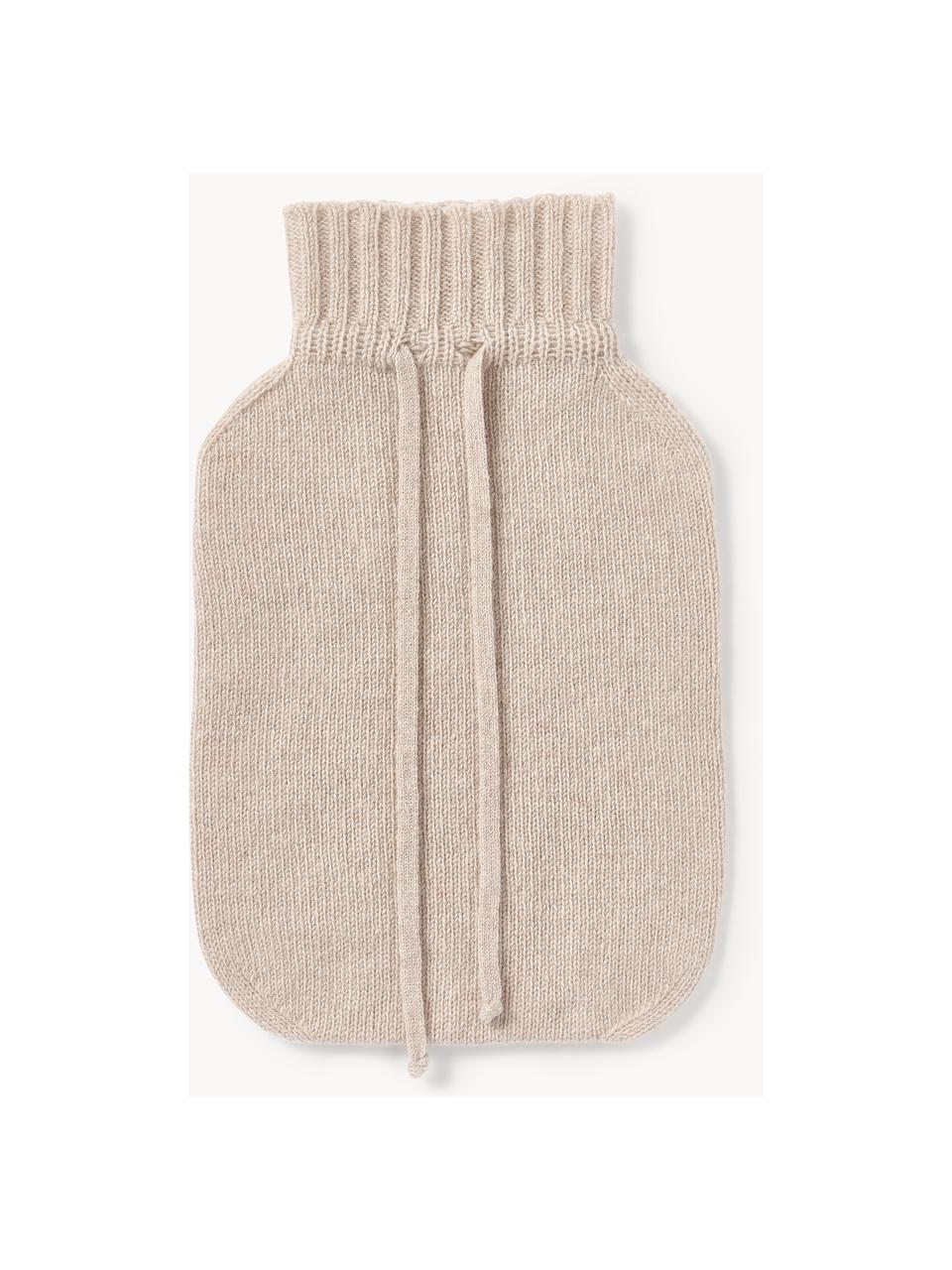 Wärmflasche Cashmere, Bezug: 80 % Recycelter Kaschmir , Hellbeige, B 19 x L 30 cm