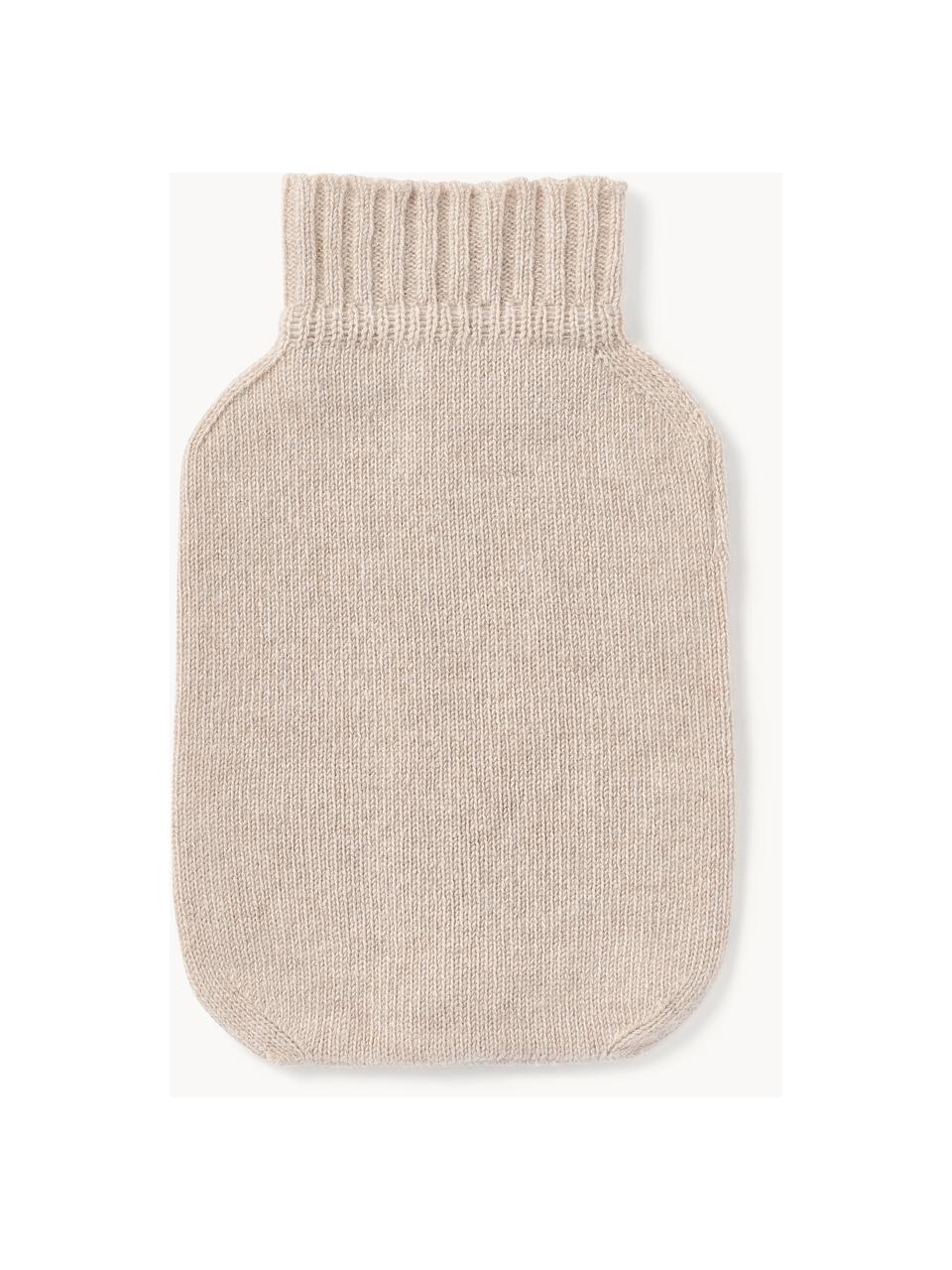 Wärmflasche Cashmere, Bezug: 80 % Recycelter Kaschmir , Hellbeige, B 19 x L 30 cm