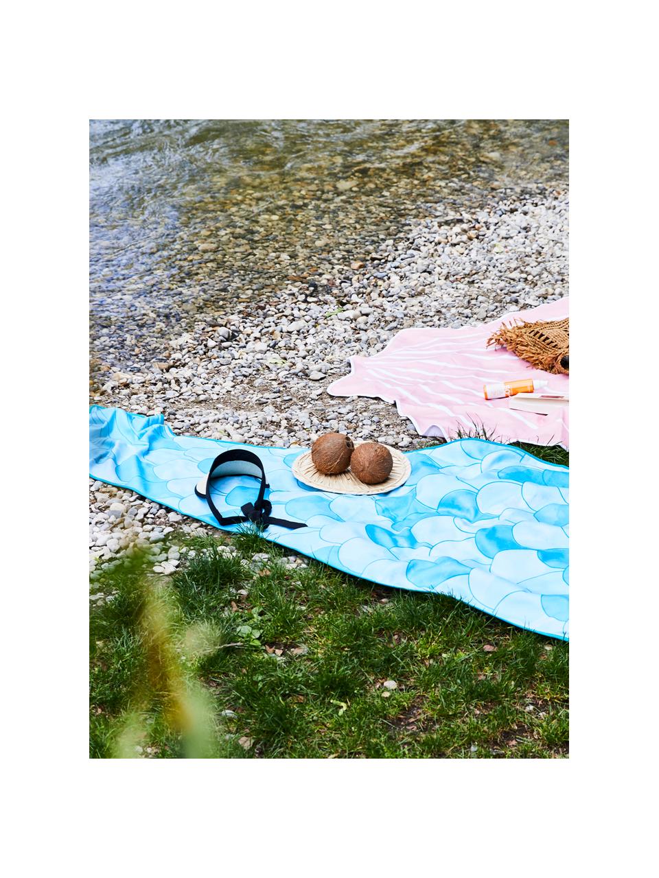 Ręcznik plażowy Mermaid, 55% poliester, 45% bawełna
Bardzo niska gramatura 340 g/m², Jasny niebieski, turkusowy, biały, S 87 x D 180 cm