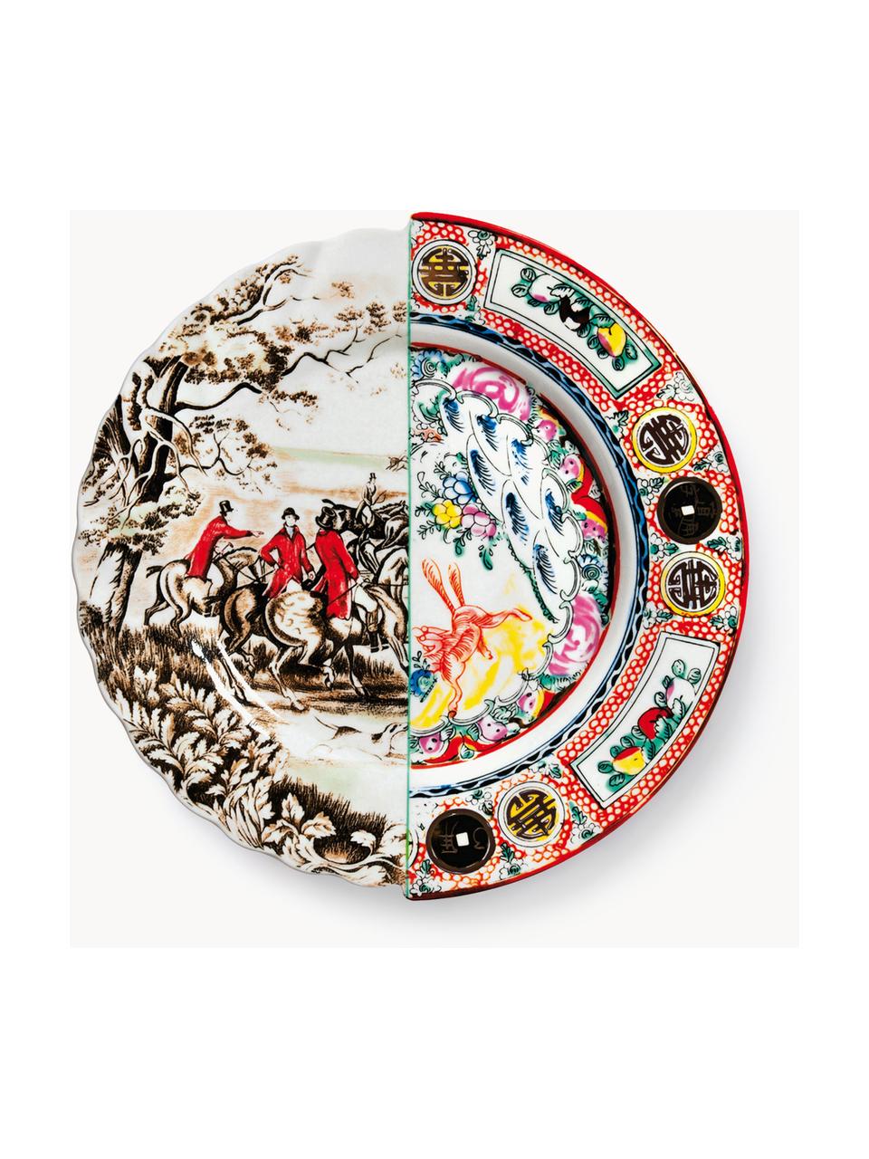 Assiettes plates artisanales Hybrid, 2 pièces, Porcelaine Fine Bone China, Multicolore, Ø 28 cm