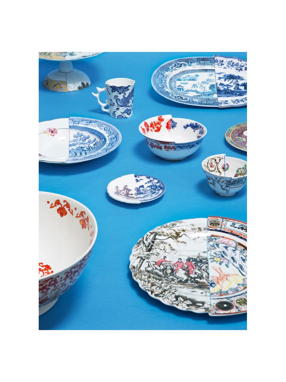 Ručne vyrobená servírovací tanier Hybrid, Čínsky porcelán, Modrá, biela, Š 25 x V 3 cm