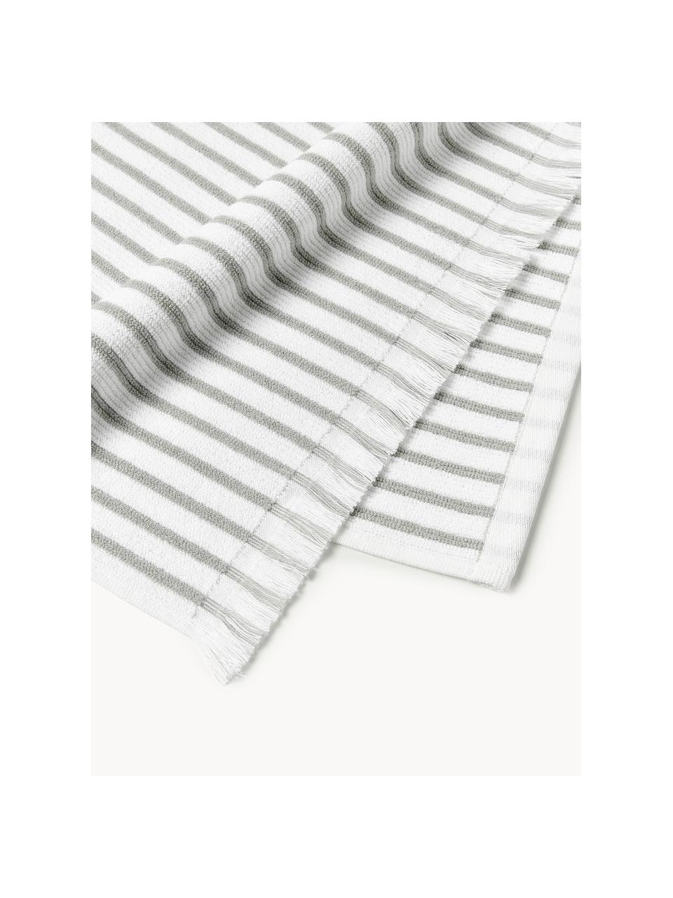 Asciugamano Irma, varie misure, Bianco, grigio chiaro, Asciugamano, Larg. 50 x Lung. 100 cm, 2 pz