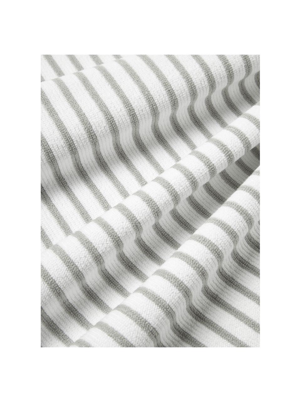 Asciugamano in varie misure Irma, Bianco, grigio chiaro, Asciugamano, Larg. 50 x Lung. 100 cm, 2 pz