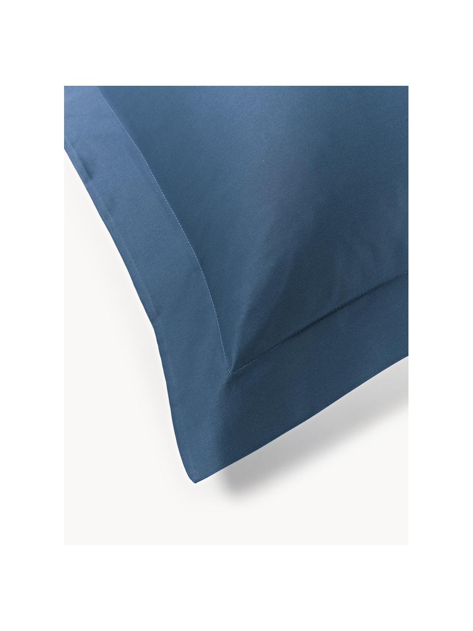 Taie d'oreiller en satin de coton Premium, Bleu foncé, larg. 50 x long. 70 cm