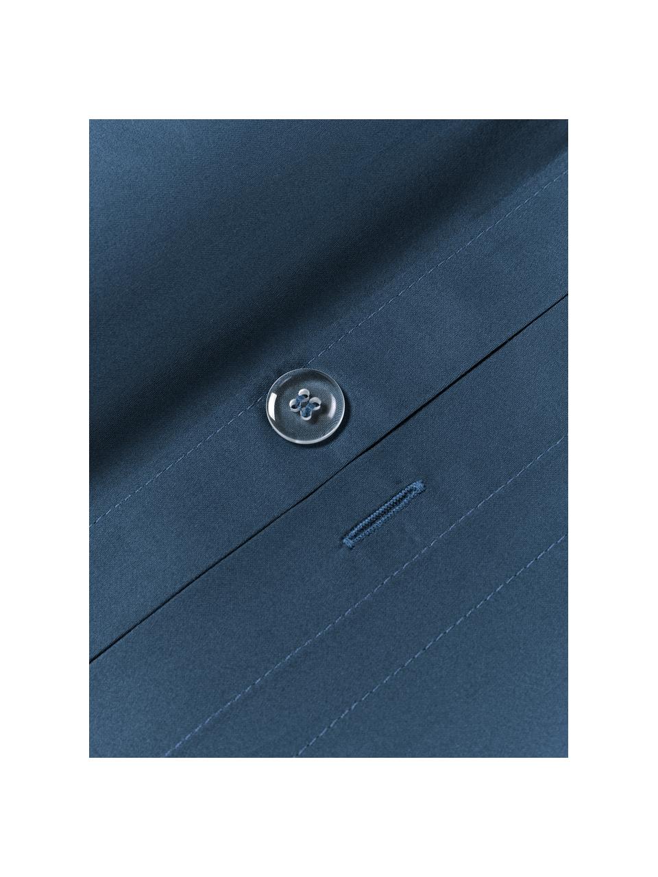 Taie d'oreiller en satin de coton Premium, Bleu foncé, larg. 50 x long. 70 cm