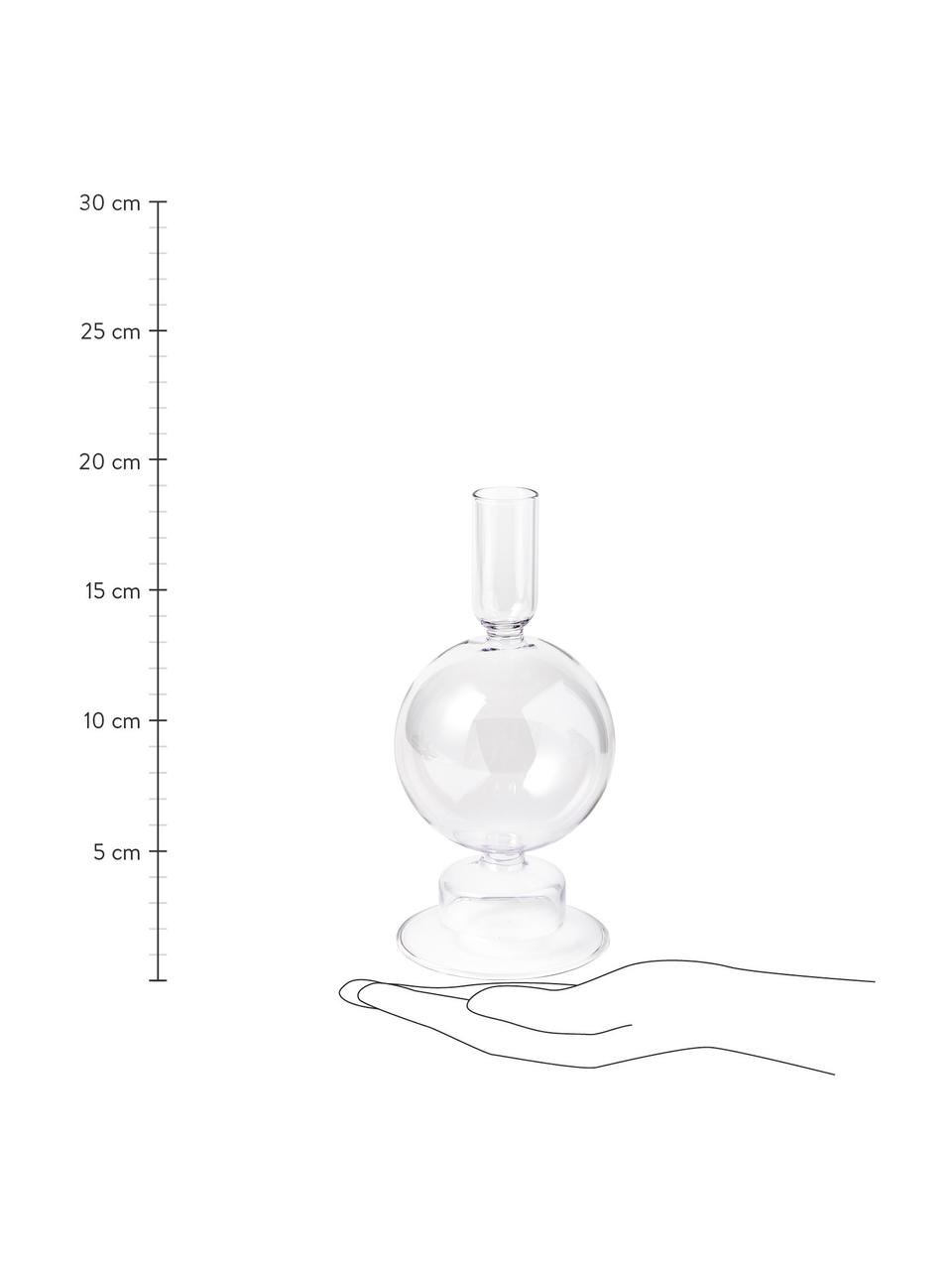 Kerzenhalter-Set Clea in organischer Form, 3-tlg., Glas, Rosa, Grün, transparent, Set mit verschiedenen Größen