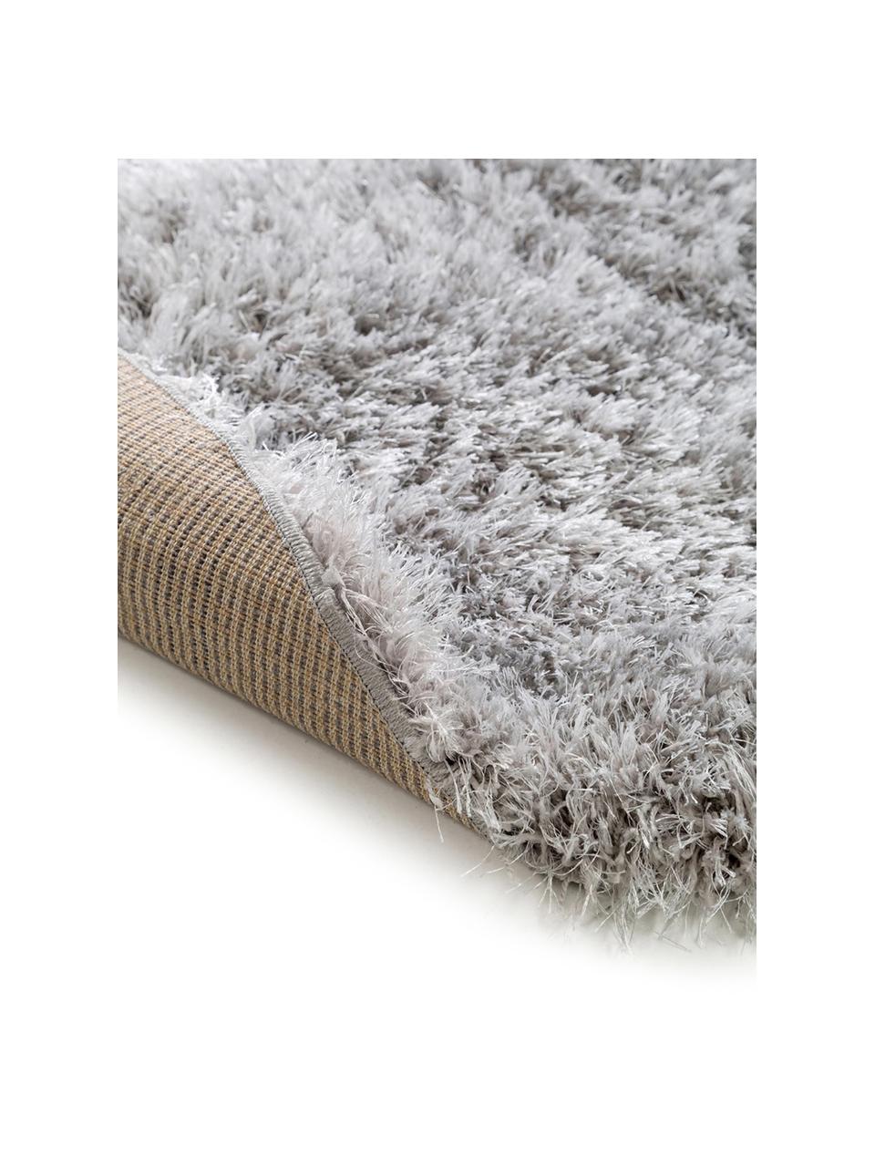 Tapis rond shaggy gris poils longs Lea, Gris