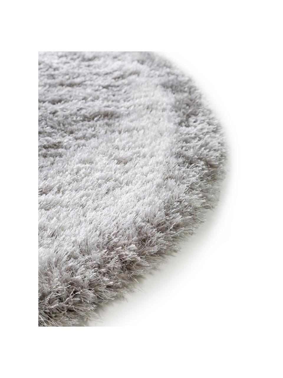 Tapis rond shaggy gris poils longs Lea, Gris