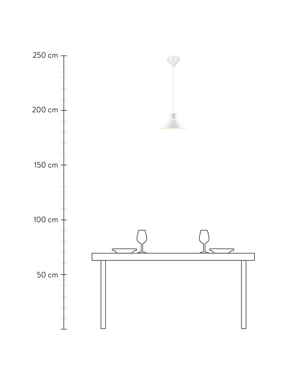 Malá závěsné svítidlo Dial, Bílá, Ø 25 cm, V 14 cm