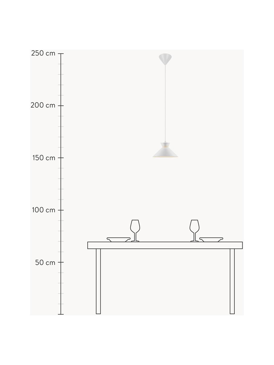 Kleine Pendelleuchte Dial, Lampenschirm: Metall, beschichtet, Baldachin: Metall, beschichtet, Weiss, Ø 25 x H 14 cm