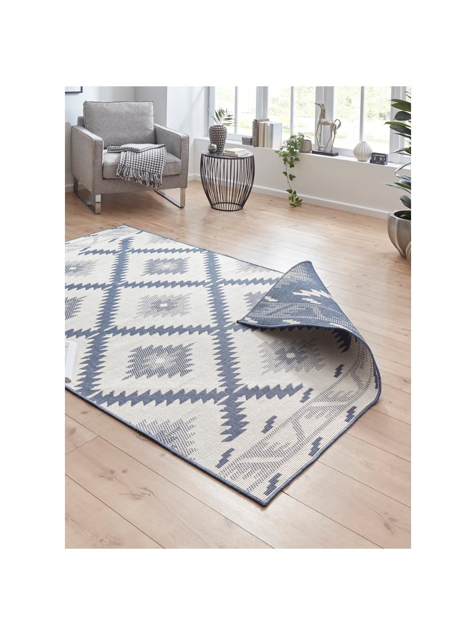 In- und Outdoor-Wendeteppich Malibu in Blau/Creme, Blau, Creme, B 200 x L 290 cm (Grösse L)