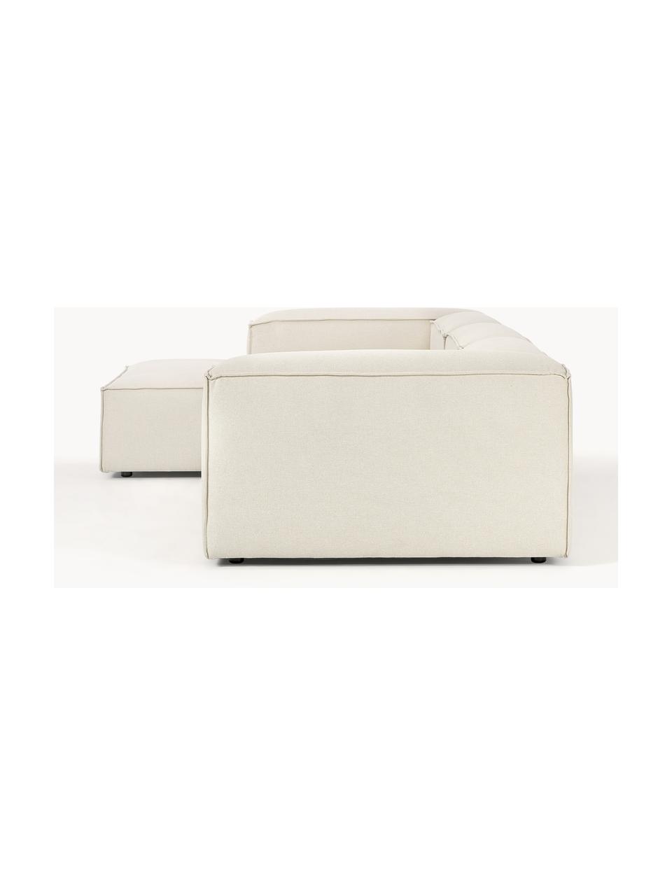 Sofá rinconera modular Lennon, Tapizado: 100% poliéster Alta resis, Estructura: madera contrachapada de p, Patas: plástico Este producto es, Tejido Off White, An 327 x F 180 cm, chaise longue izquierda