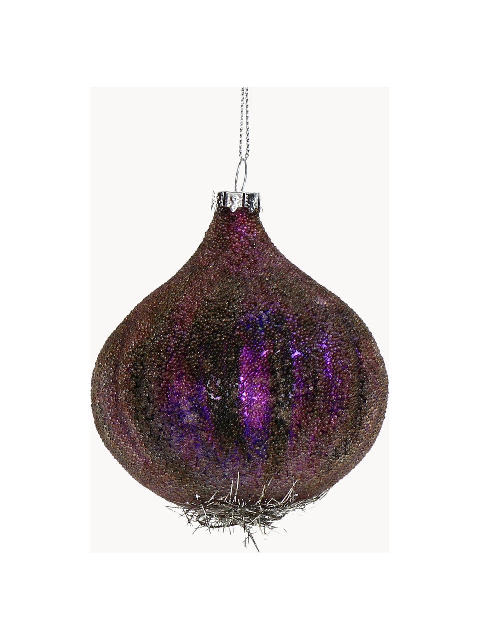 Décoration de sapin de Noël Union, Verre, Prune, Ø 8 x haut. 10 cm