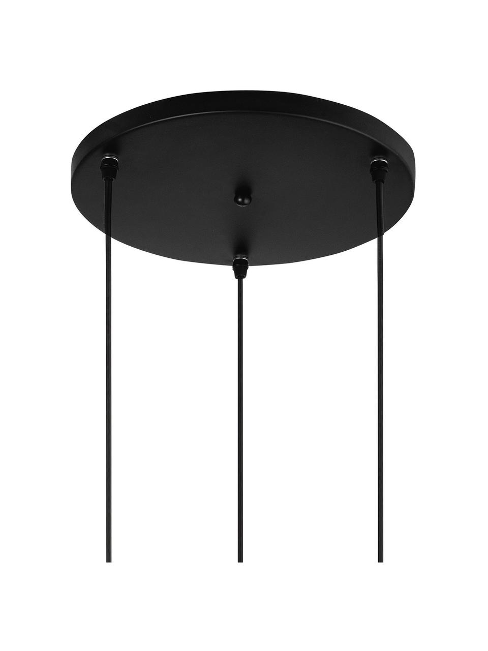 Sklenená závesná lampa Spada, Mosadzná, sivá, Ø 40 x V 28 cm