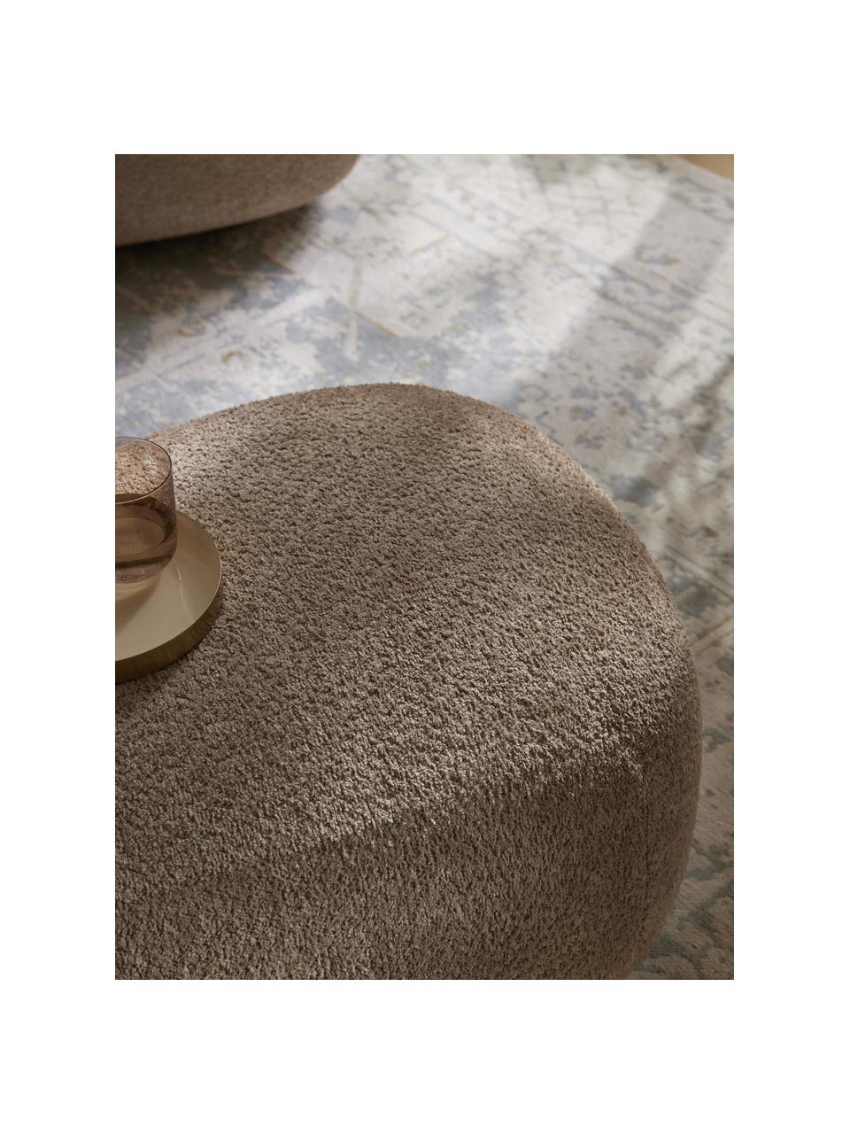 Hocker Alba aus Teddy-Bouclé, Bezug: 100 % Polyester Der strap, Gestell: Massives Fichtenholz, Kie, Füße: Kunststoff Dieses Produkt, Teddy-Bouclé Beige, B 130 x T 62 cm