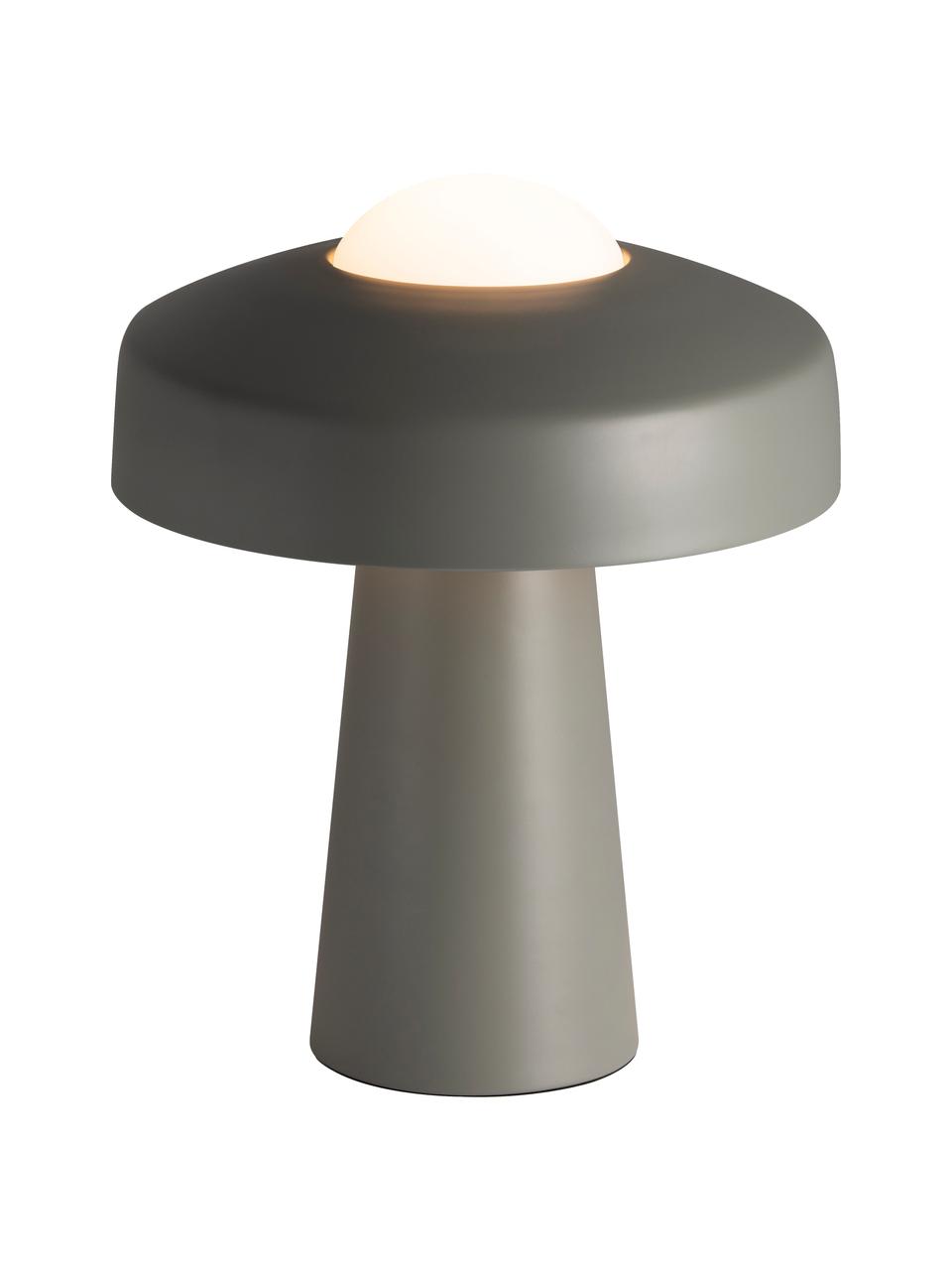 Lampada da tavolo di design con funzione touch Time, Paralume: metallo rivestito, Base della lampada: metallo rivestito, Grigio, bianco, Ø 27 x Alt. 34 cm