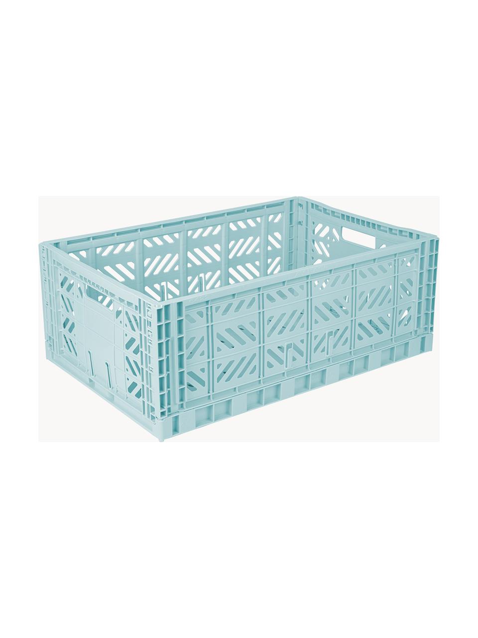 Caisson de rangement pliable Maxi, larg. 60 cm, Plastique, Bleu ciel, larg. 60 x prof. 40 cm