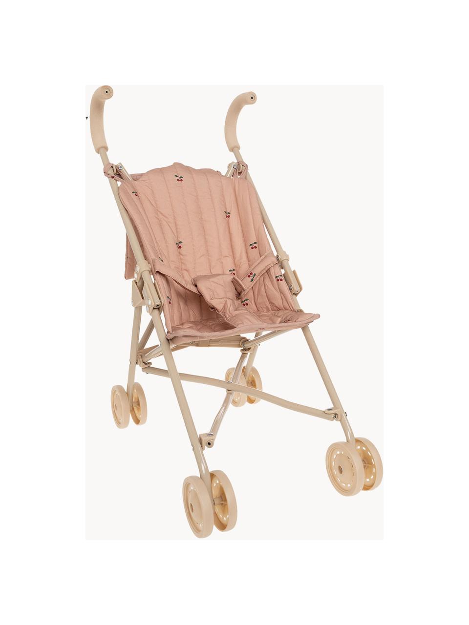 Puppenwagen Cherry Blush mit Gurt und Tragetasche, Rahmen: Stahl, pulverbeschichtet, Kirschen-Motiv, B 27 x H 56 cm