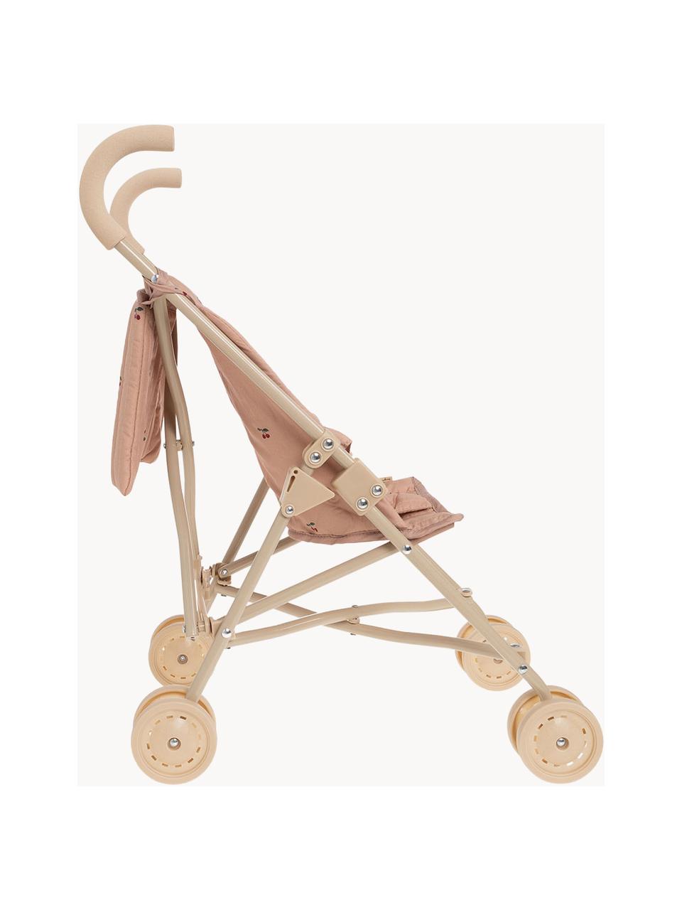 Puppenwagen Cherry Blush mit Gurt und Tragetasche, Rahmen: Stahl, pulverbeschichtet, Kirschen-Motiv, B 27 x H 56 cm