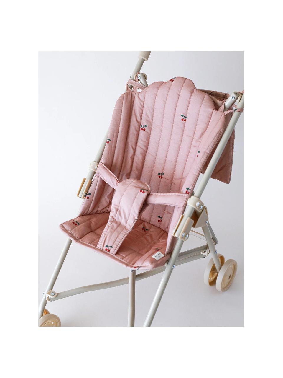 Puppenwagen Cherry Blush mit Gurt und Tragetasche, Rahmen: Stahl, pulverbeschichtet, Kirschen-Motiv, B 27 x H 56 cm