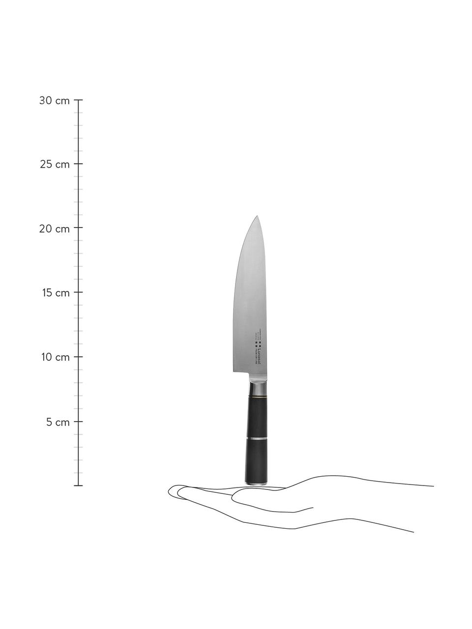 Cuchillo para picar de acero inoxidable Lotus, Plateado, negro, L 21 cm