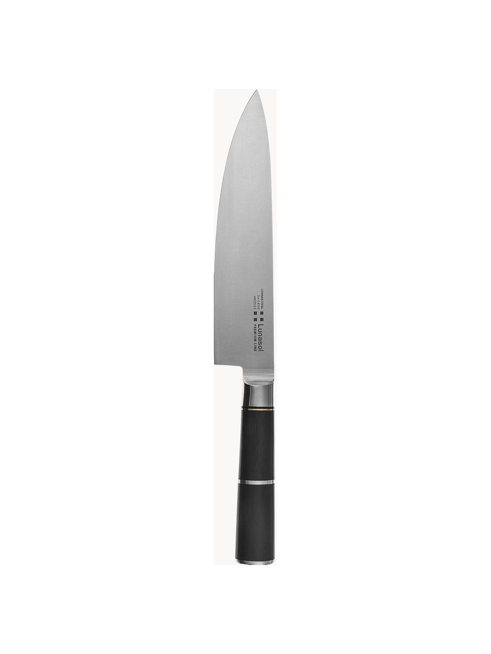 Cuchillo para picar de acero inoxidable Lotus, Plateado, negro, L 21 cm