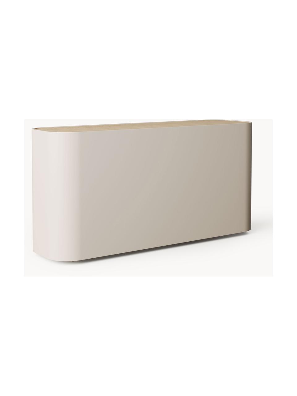 Enfilade Jodie, Beige clair, bois de frêne, larg. 160 x haut. 79 cm